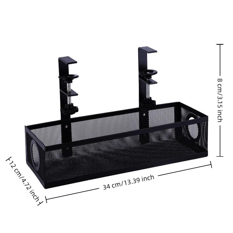 Under Desk Cable Management Tray No Drill Easy Clean Metal Cable Organizer for Home Office Small Business Desk Wire Storage