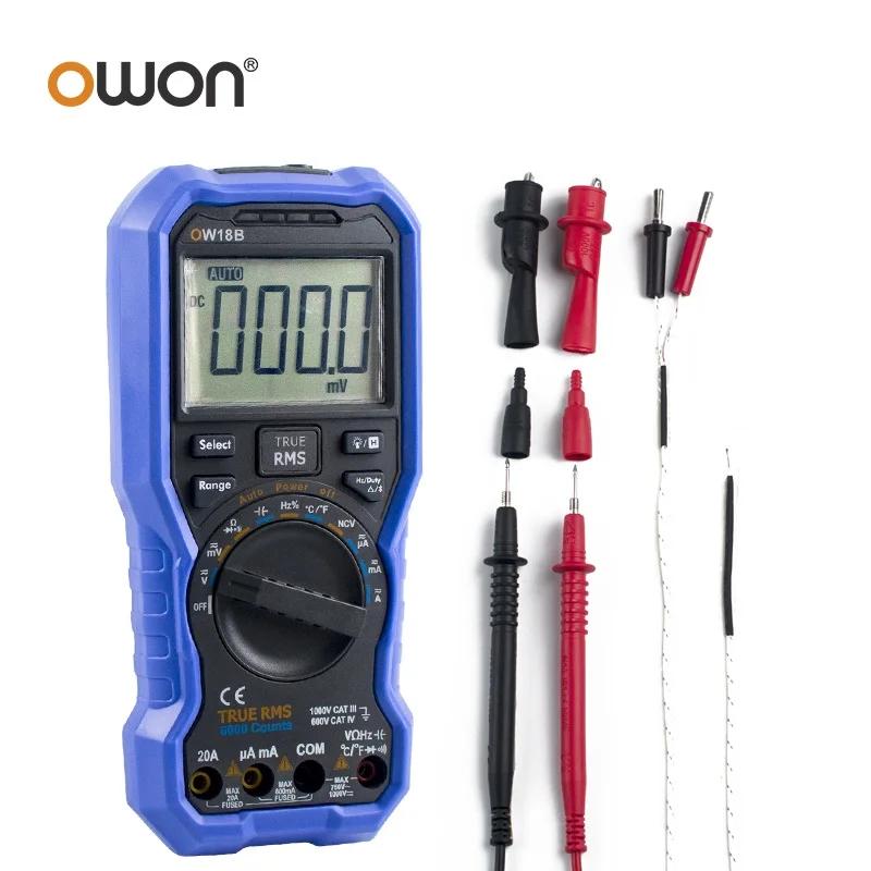 

OWON OW18B Digital Smart Multimeter 6000 Counts True RMS Bluetooth Multimeter 1000V AC DC Voltage Tester Ammeter Frequency Meter