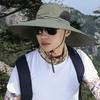 Fisherman Hat Adjustable Chin Strap Breathable Mesh Waterproof Lightweight Quick-Drying Wide Brim Sun Protection Hat