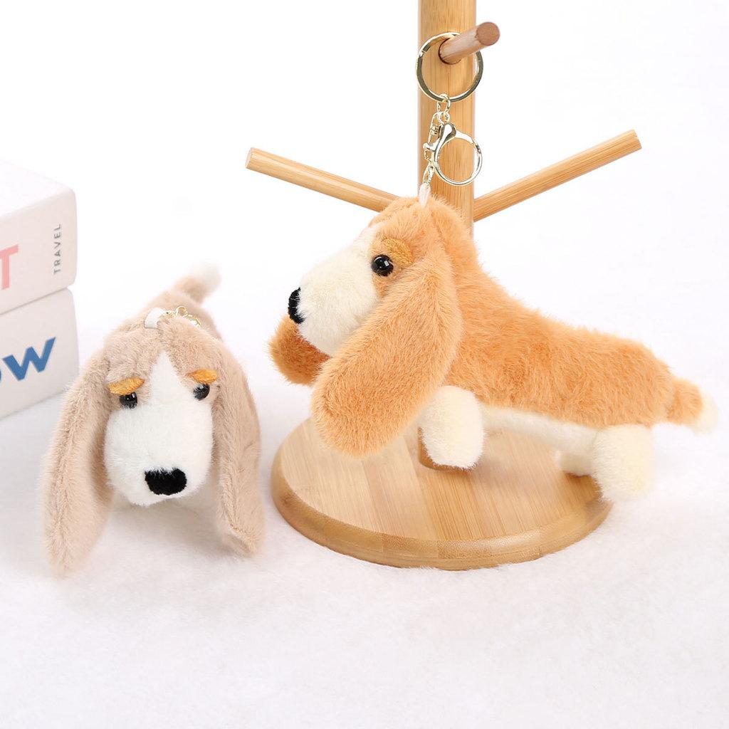 Plyšový přívěsek na klíče Baset Hound s výplní z PP bavlny pro dárek a dekoraci tašky