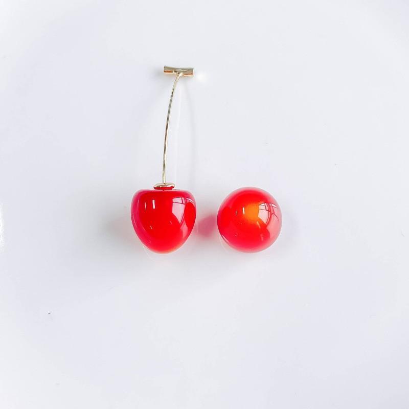 Red Cherry Cherry Earrings Sweet Temperament Versatile Personality Design Earrings