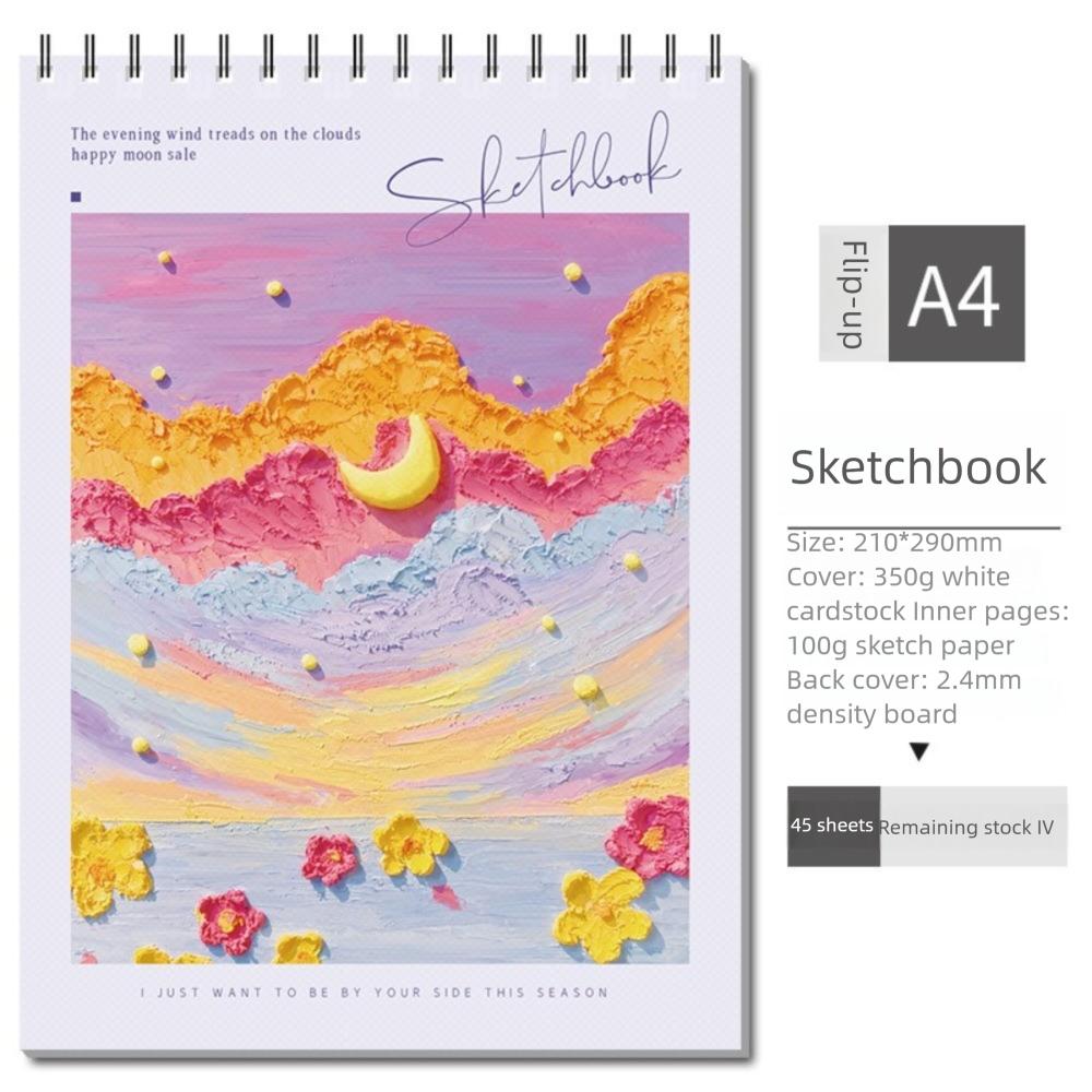 

Экологичная толстая бумага для рисования 45 листов блокнот для эскизов художника А4 блокнот на спирали студенты 4