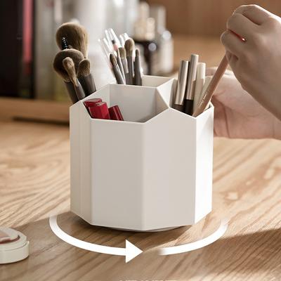 Drehbarer Make-up-Pinsel-Aufbewahrungseimer Staubdicht Desktop Transparent Beauty-Pinsel Kosmetik-Aufbewahrungsbox Stifthalter