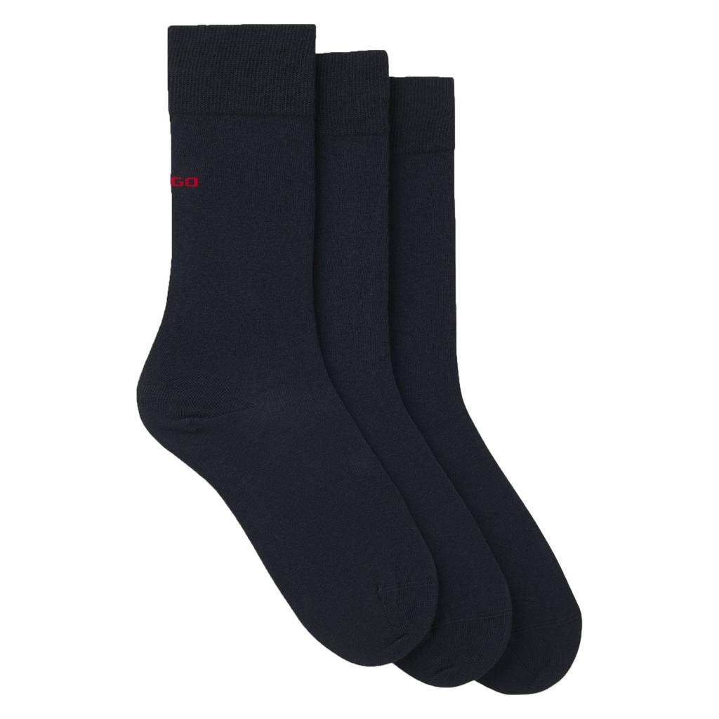 Hugo Unisex Adult Plain Logo Socks (Pack of 3)