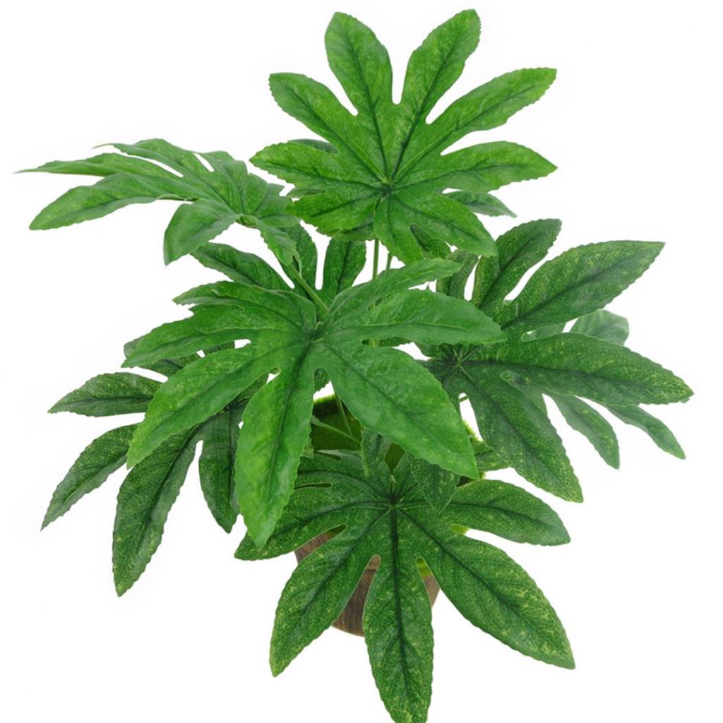Yousheng Home Decor 9 Leaves/1Pc Artificial Green Plant