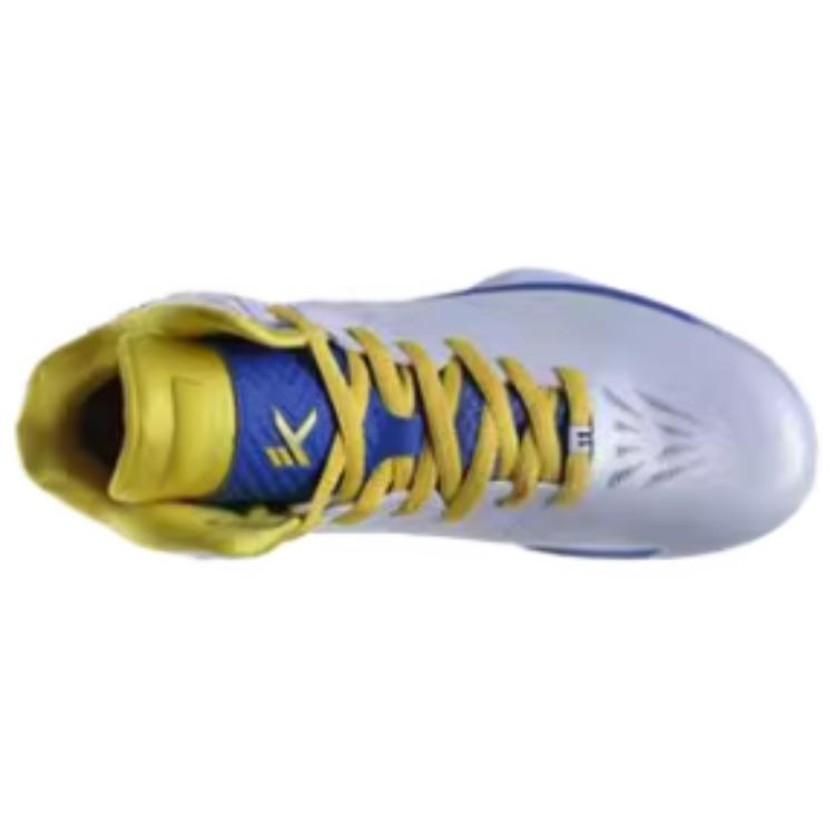 Anta Thompson KT Basketball Series Comfortable Fashion Slip Resistant Durable High Top Basketball Shoes Men Sneakers White Blue Yellow 11611109-1