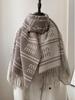Women's Double-Sided Faux Cashmere Tassel Shawl - Warm, Thick High-End Autumn & Winter Scarf