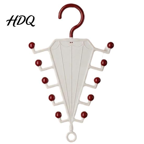 Sturdy Hook Clothes Hanger V-Shaped Hanging Rack with 10 Hooks Double Sided Hanger 360° Multifunctional Organizer Swivel Closet Organizer for Hats