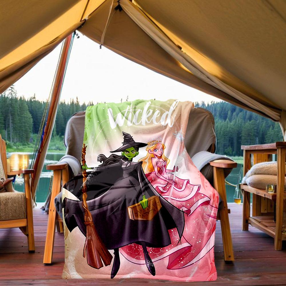 1pc Wicked Outdoor Blanket Lightweight Flannel, Soft & Warm, All-Season Use for Sofa, Outdoor, Camping, Living Room, Office092