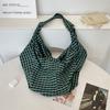 52231 Color Plaid Bag Bag 2025 Large Capacity Casual Lazy Wind One Shoulder Underarm Tote Bag