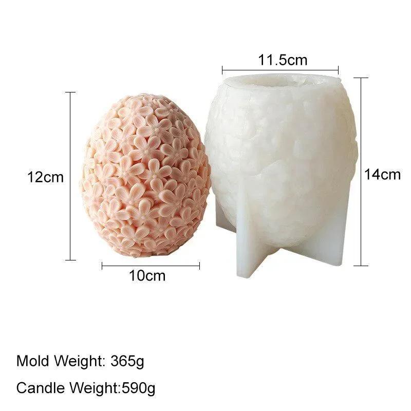 1 Pcs Large Eggs Shaped Flower Ball Candle Silicone Molds Diy Candle Making Supplies Wholesale Handmade Molds For Resin