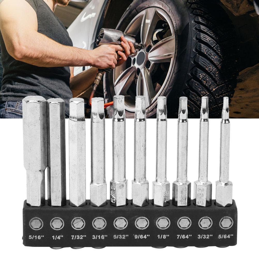 10PCS Hex Shank Screwdriver Bits Magnetic BST Bits 018 60mm Length