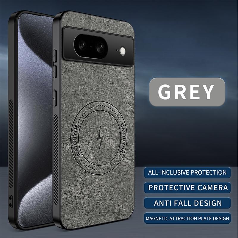 For Google Pixel 7 Sheepskin Magnetic Case For Google Pixel 7 Fashion Lightning Pattern Leather Phone Cover Capa For Google 7