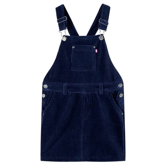 Robe salopette pour enfants velours côtelé bleu marine 92/104/116/128/140