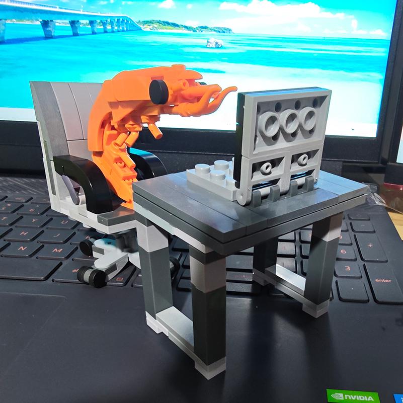 Ungiftig .Moc Baustein Garnelenmodell Figuren Puzzle Montage Kinder und Kinder Zufälliges Mischen Internet-Berühmtheit Kreative Parodien