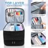 Doppellagige Nagellack-Organizer-Tasche mit UV-Lampenfach, fasst 30 Flaschen, großes Fassungsvermögen