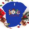 Fashion Christmas Love Santa Claus Print T-Shirt Girl T Shirt Soft Print Top Unisex Tee Clothing Casual O-Neck Short Sleeve