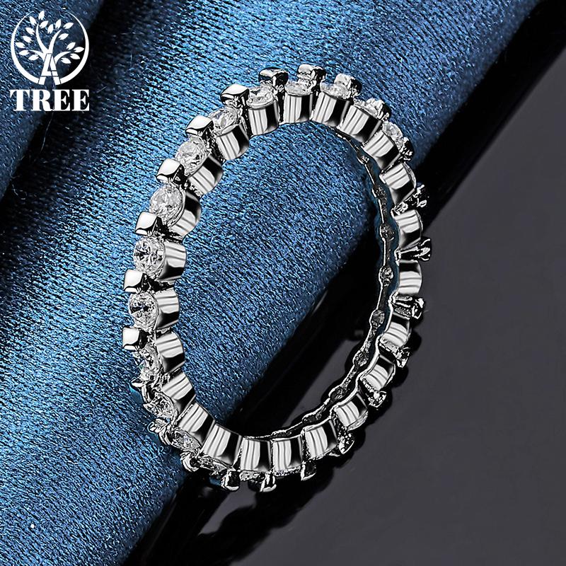 925 Sterling Silver Full AAA Zircon Ring Jewelry