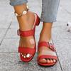 Fashion Ladies Shoes 2025 Fashion Open Toe Women's Slippers Summer New Outdoor Belt Buckle Plus Size Dress Best Seller Solid Heels Women