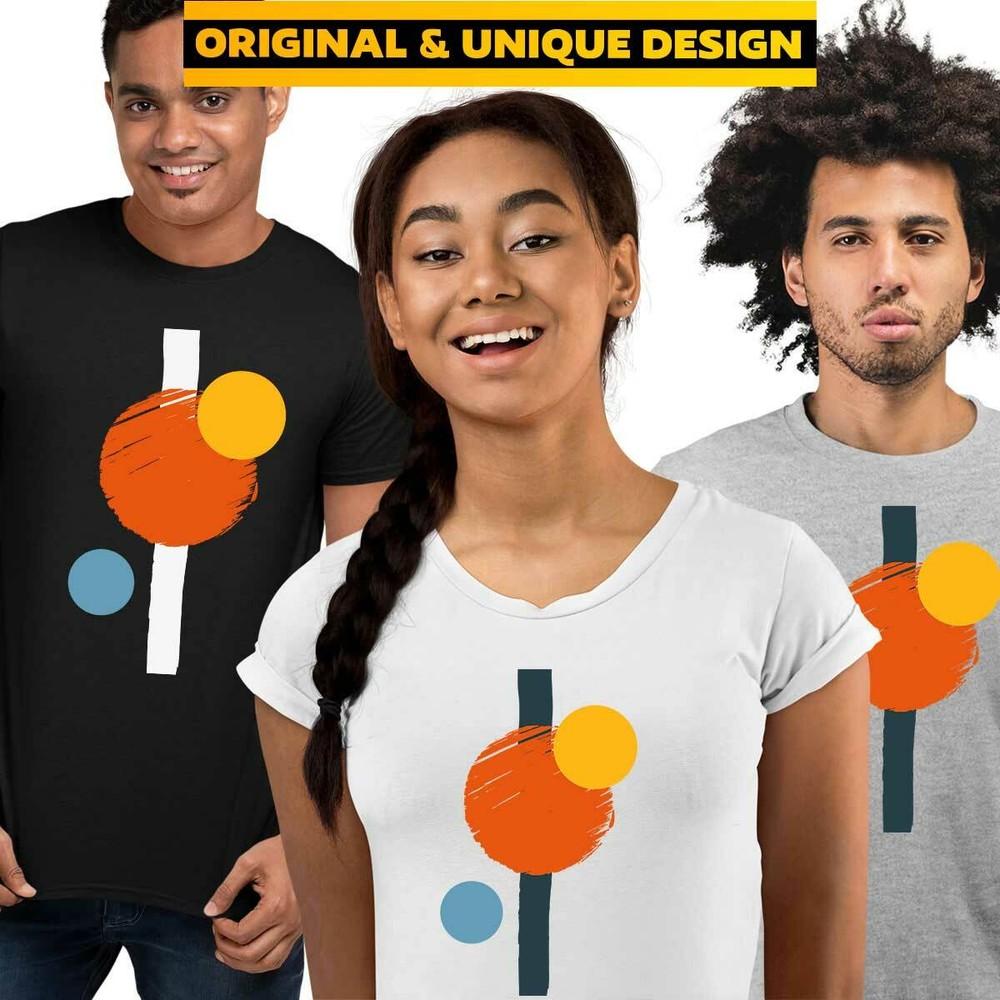 Minimal Abstract TShirtColorful Art Print Design Short Sleeve Round Neck Funny L
