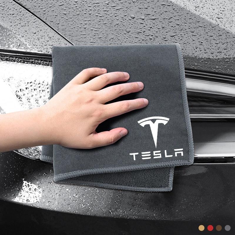 Voor Tesla Model 3 Y Auto Interieur Reiniging Zachte Borstel Tool Stofverwijderaar Suède Fleece Microvezel Wasdoek Auto Reinigingsdoek