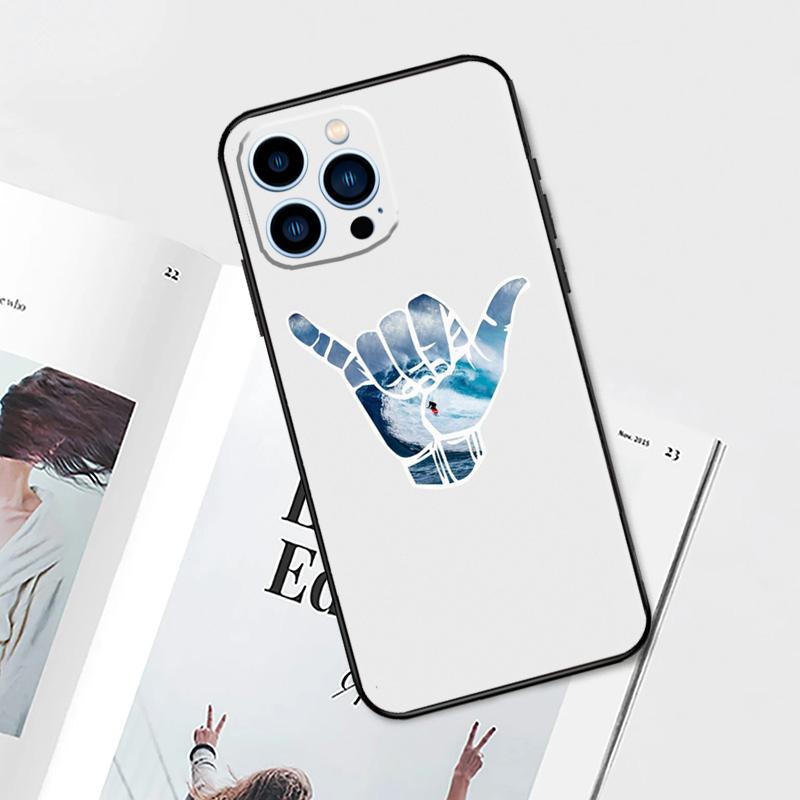 Surfer Surf Hang Loose Shaka Case For iPhone 17 Pro Max 17 Air 11 14 15 16 Pro Max 12 13 mini 16 Plus 16e Phone Cover