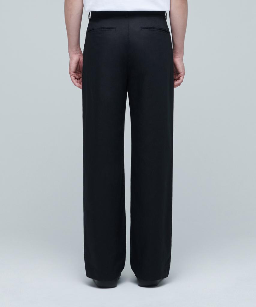 MUSINSA STANDARD Cotton Linen Two-Tuck Wide Pants [Black]