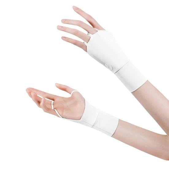 

1 пара летних солнцезащитных перчаток для гольфа, дышащие мужские и женские виды спорта на открытом воздухе, защита от ультрафиолета, охлаждающие перчатки из ледяного шелка без пальцев, солнцезащитный козырек для рук белый