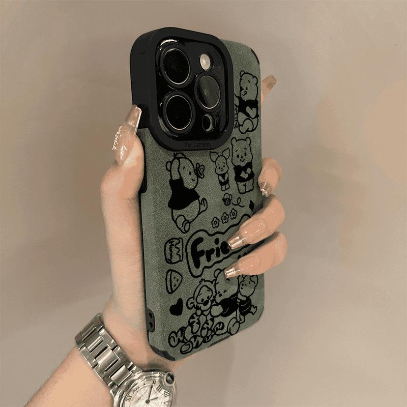 Winnie Bear Is Suitable for IPhone16ProMax IPhone Case Full Inclusive Anti Fur Soft Shell Anti Fall Anti Fing Fingerprint