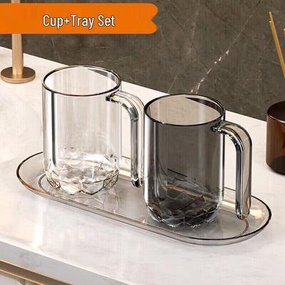 Light Luxury Couple Mouthwash Cup Set with Tray
