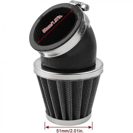 50mm Air Filter, Curved Motorcycle Air Filter for Dirt Pit Quad ATV Bike Bugg