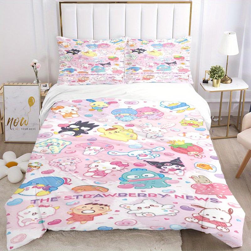 

3pcs Sanrio Breathable Polyester Bedding Set Soft Duvet Cover and 2 Pillowcases,Suitable for All Seasons, 082660b 135x200cm