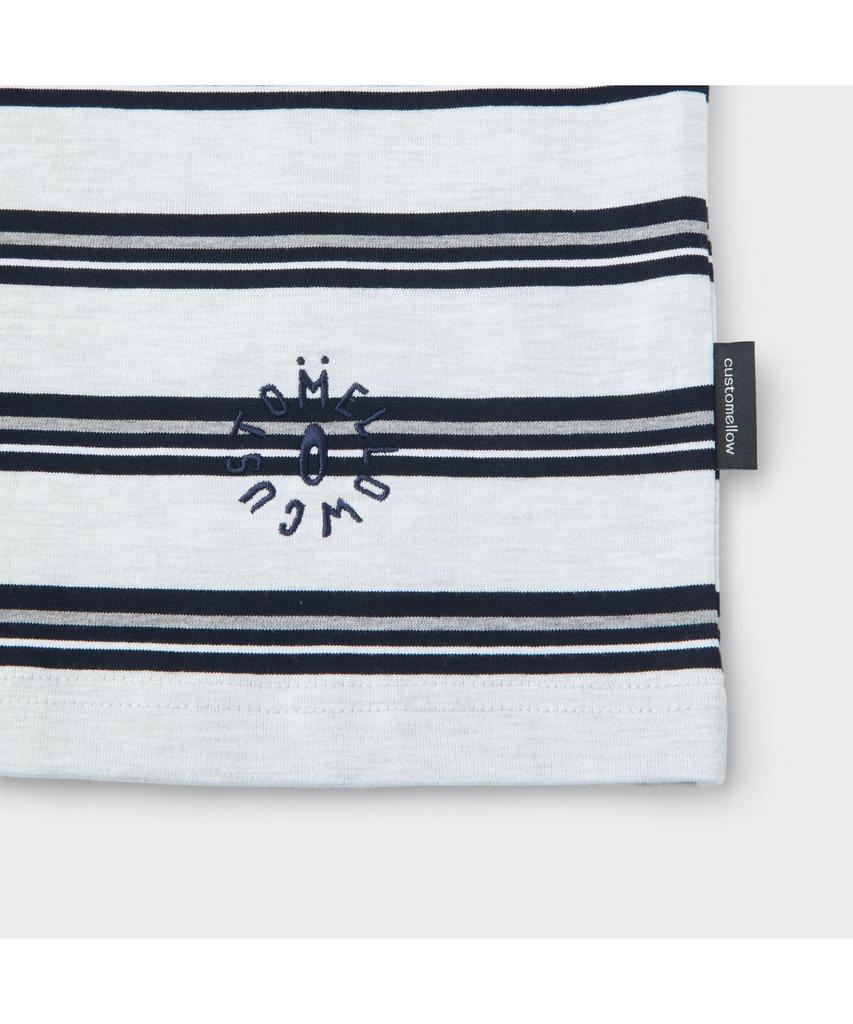 Keoseuuteommellou Gray Striped T-Shirt Cwtam26423Gyx