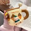 Creative Magnetic Bear Mug Cute Ceramic Mug with Lid Spoon Korean Coffee Cup Large Capacity Drinking Cup