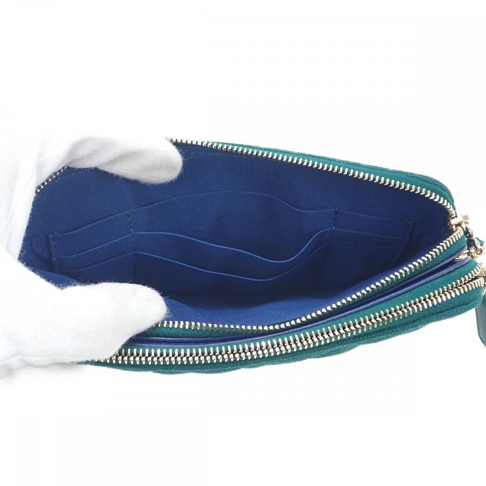 CHANEL  AP0248 Purse green canvas Women