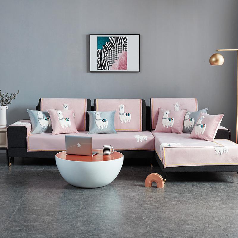 

Modern Simple Plush Sofa Cushion Non Slip Cartoon Cute Living Room Leather Sofa Seat Cover Soft Comfortable Home Decor 70*70cm