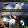 1/2pcs Outdoor LED Solar Clip Light Portable Waterproof Body Sensor Lamp Courtyard Garden Lamp Patio Home Camping Wall Lights