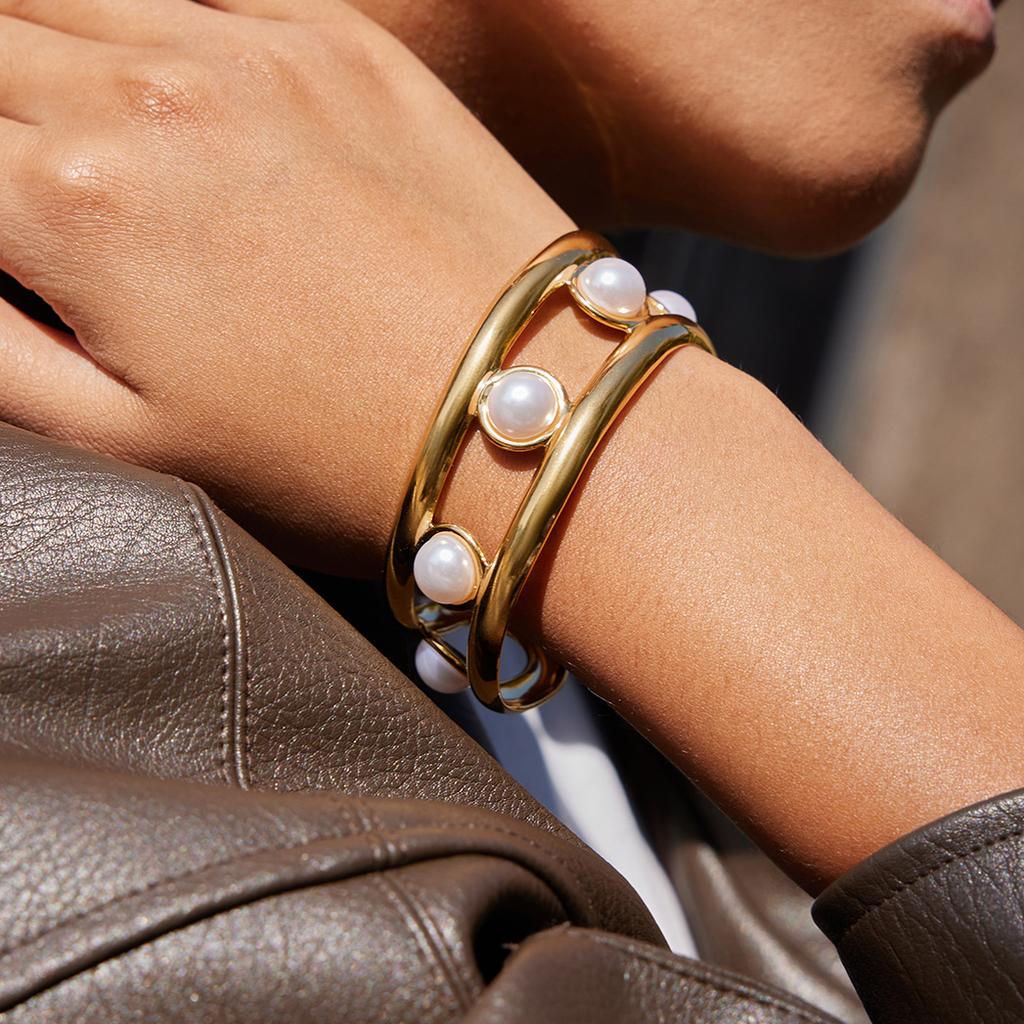 Titanium Steel Bracelet 18k Gold Versatile Fashion Electroplating Bracelet European and American Simple Stainless Steel Jewelry