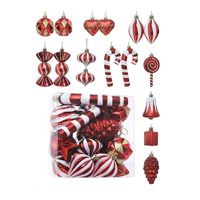 16PCS Colorful Plastic Christmas Tree Decorations Shatterproof Portable Hanging Ornament For Kids And Pet
