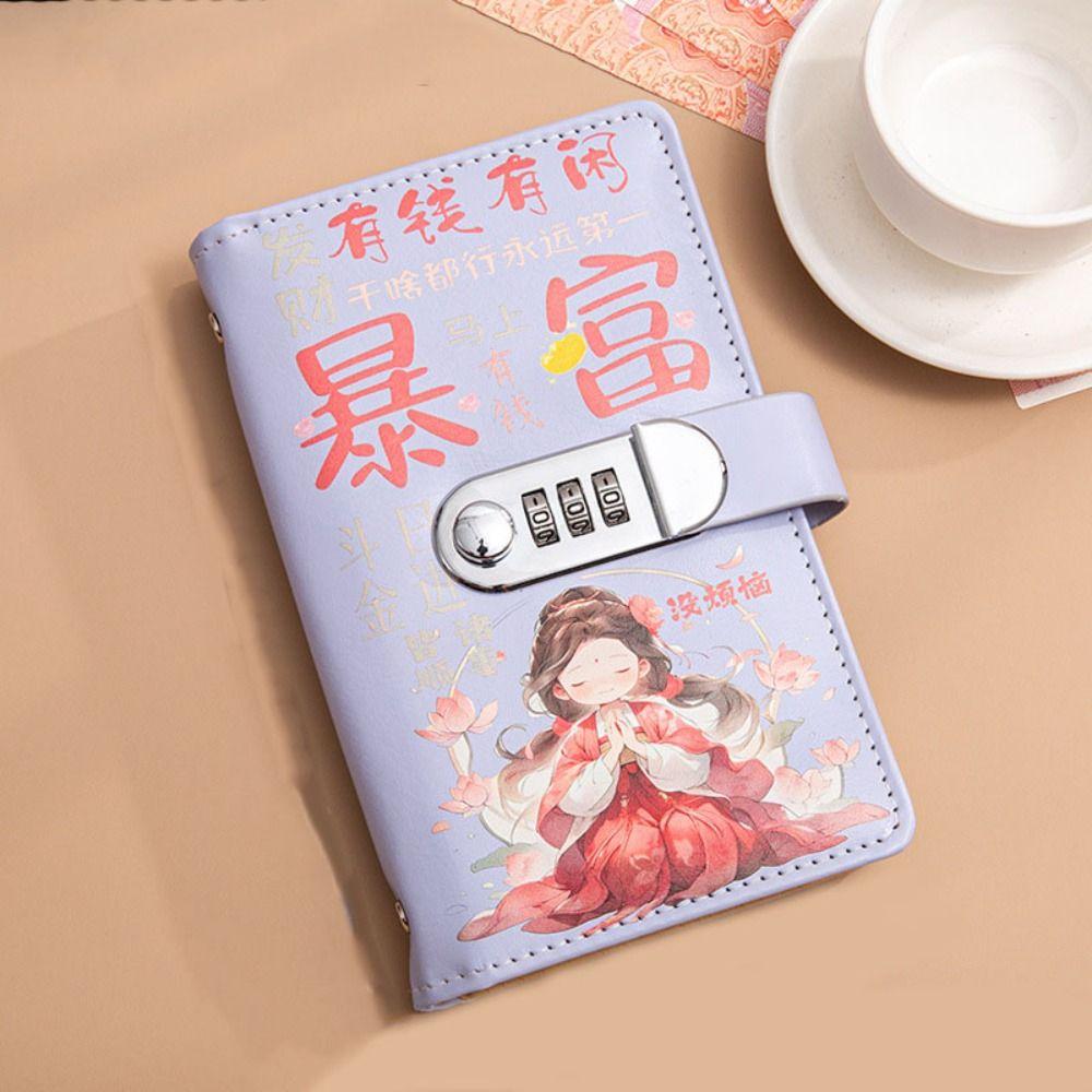 50Sheets Budget Binder with Lock Lucky Letter Account Book Office Stationery Supplies