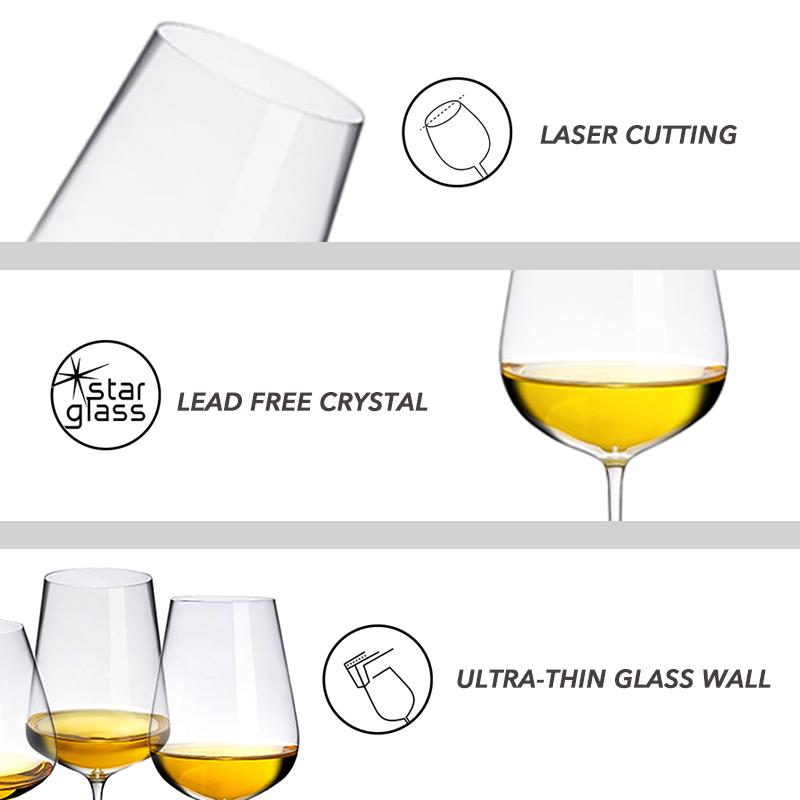 2PCS Ultra-thin Tasting And  Appreciation Goblets Collection Level Handmade Red Wine Glass Crystal Burgundy Bordeaux Goblet Art