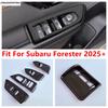 Window Lift Control Panel / Head Light Lamp Switch Button Cover Trim For Subaru Forester 2025 Carbon Fiber Accessories Interior