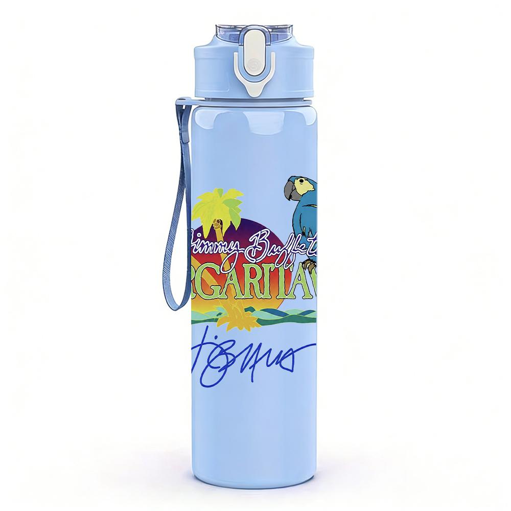 1PC Colorful Tropical Bird Floral Retro Print 750ml Portable Sports Water Bottle Leakproof Gym Outdoor Travel Drink Cup