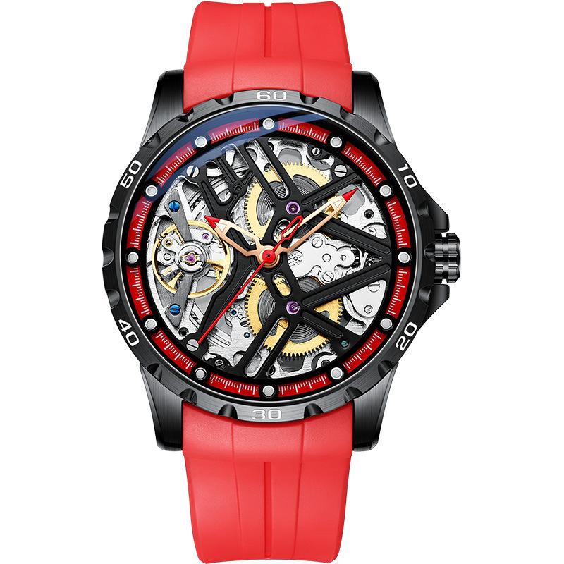AILANG Nuevo Reloj Hueco Reloj Mecánico Automático Completo Impermeable Reloj de Hombre Correa de Silicona