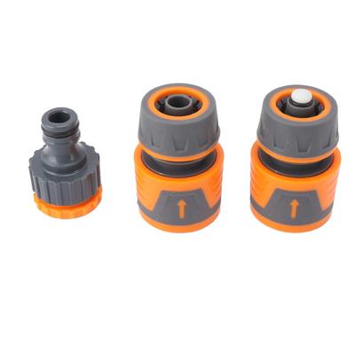 3PCS 1/2 Inch Hose Garden Hose Connector Kit Gray and Orange Water Hose Fittings Garden Watering