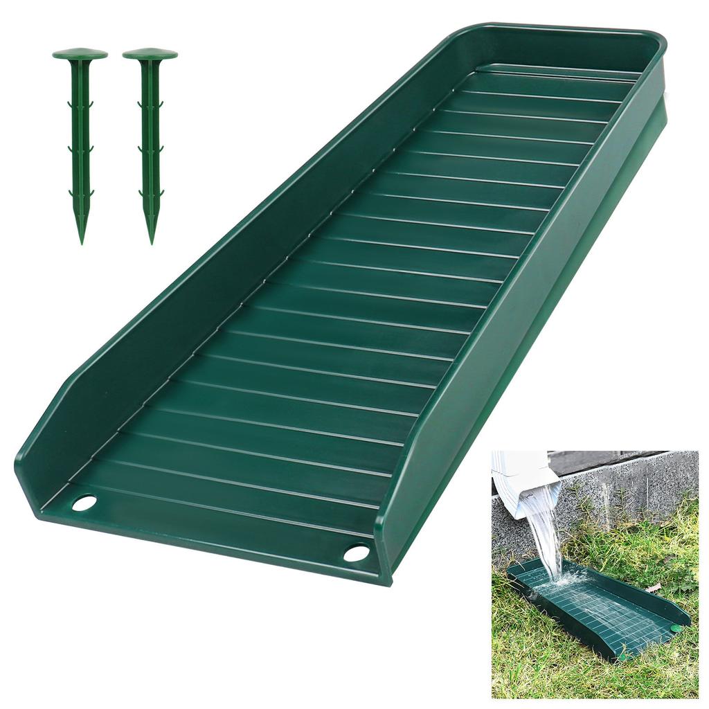 4PCS Downspout Splash Block Rain Gutter Downspout Extensions Fixable Downspout Extender with 8 Fixing Nails Protect House Foundation Green