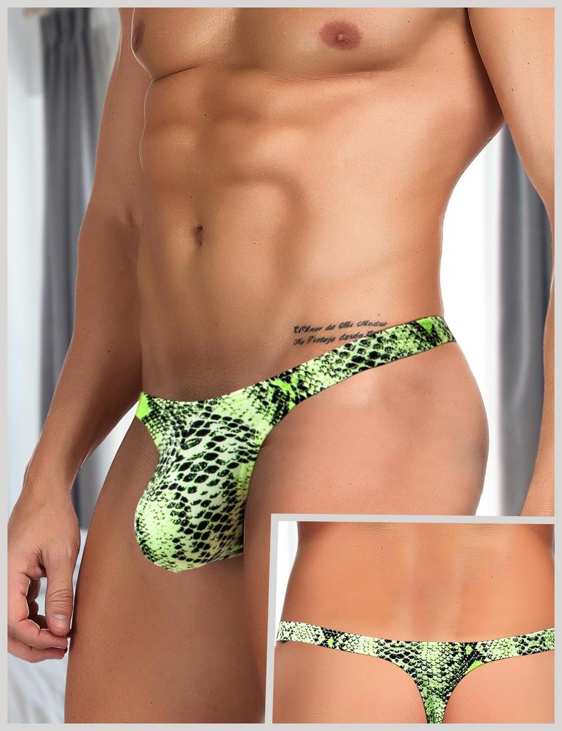 ohyeahlady Bikini Animal Print Plus 3D Boxer Animal Stylish Python Print Size L Men's Briefs, Underwear, Size, Low-Rise Shorts, Sexy, Construction,