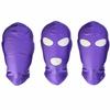 CZ-ING Full Face Mask, Stretch, 3-Hole, Blindfold, Open Mouth, Full Head Mask, Breathable, Elastic, SM, 3-Pack (Purple)