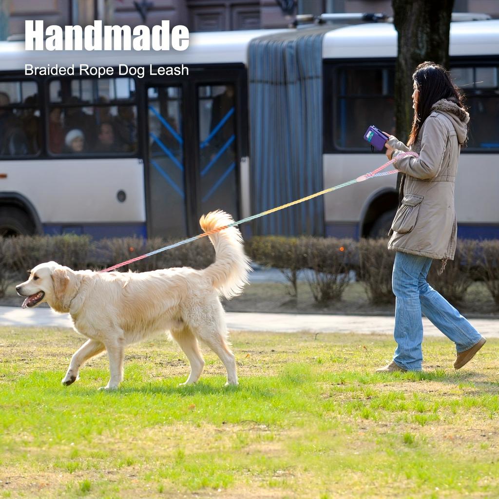 Colored Dog Leash Strong & Stylish Braided Rope Dog Leash - Perfect for Small, Medium & Large Dogs! Christmas Gift Pet Leashes