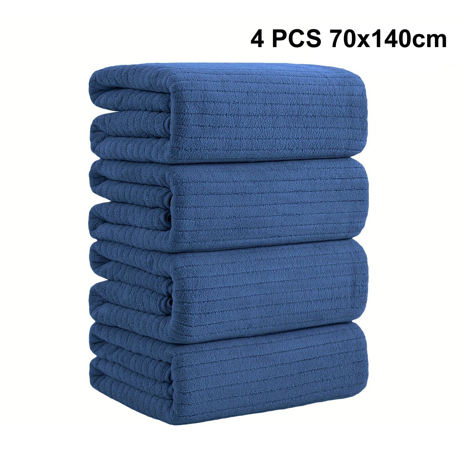 

4PCS Bath Towels Set Large Towel Microfiber Absorbent Super Soft Bathroom Quick Dry Shower Towels for Home Adults Family Hotel 4pcs 70x140cm темно-синий